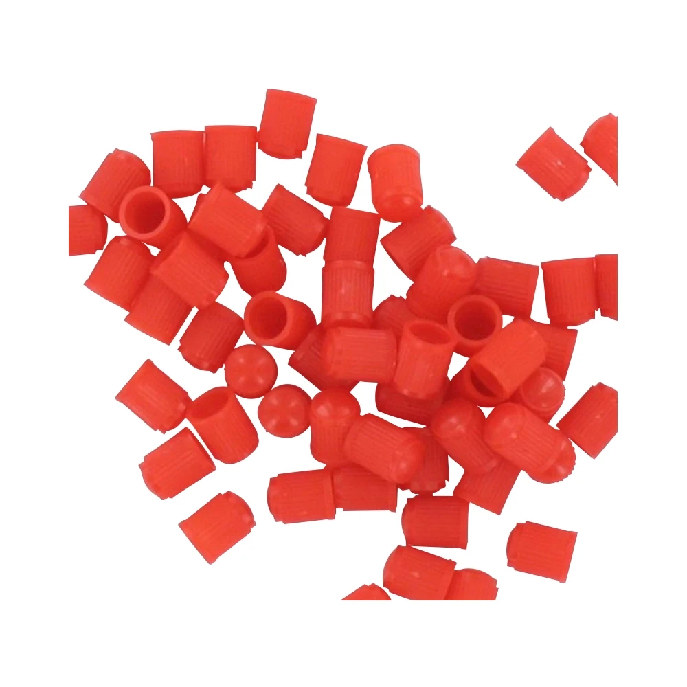 Bouchons de valve en plastique (PVC) rouge (25 pcs)