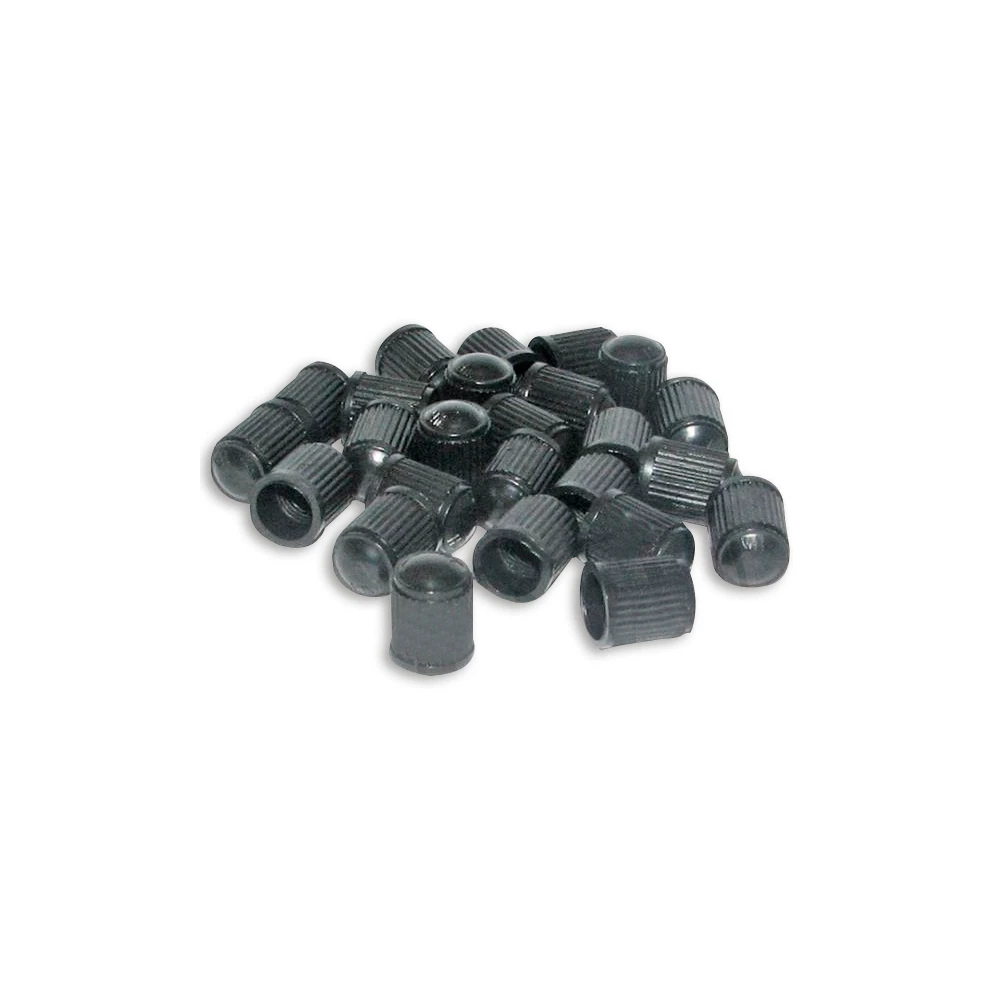 Bouchons de valve en plastique (PVC) noir (25 pcs)