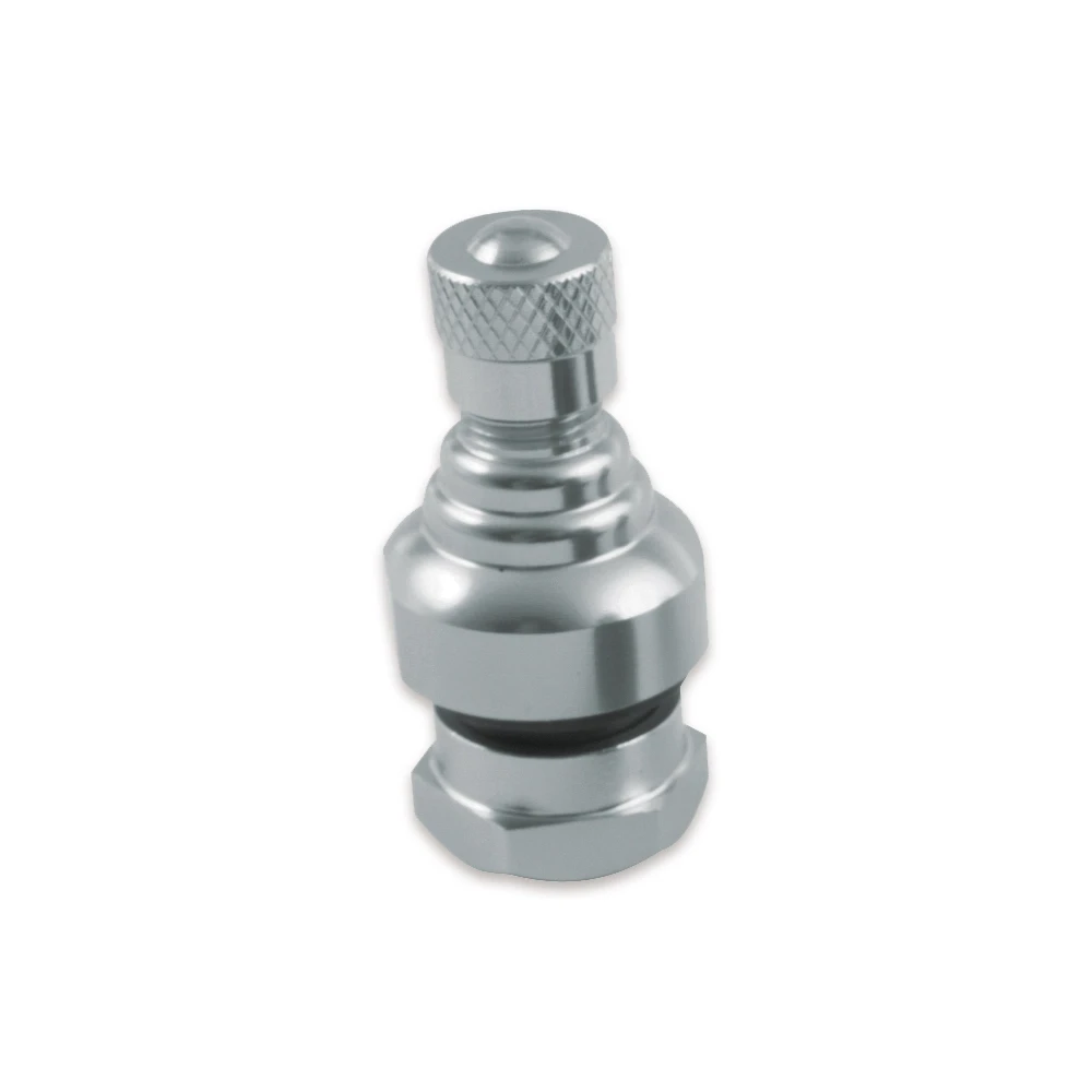 Valve droite alu chromé pour tubeless (2 pic)