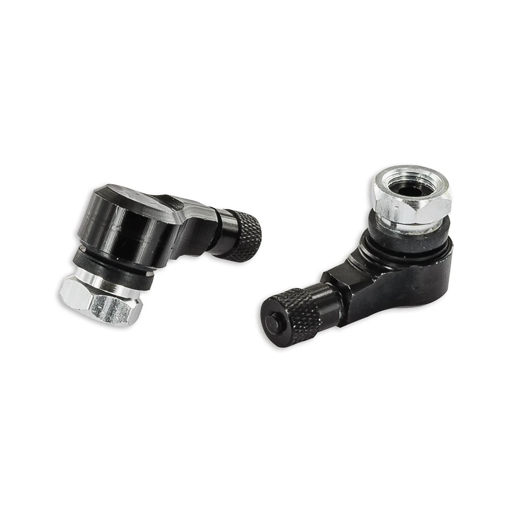 Valve 90° alu noir pour tubeless (2 pcs)