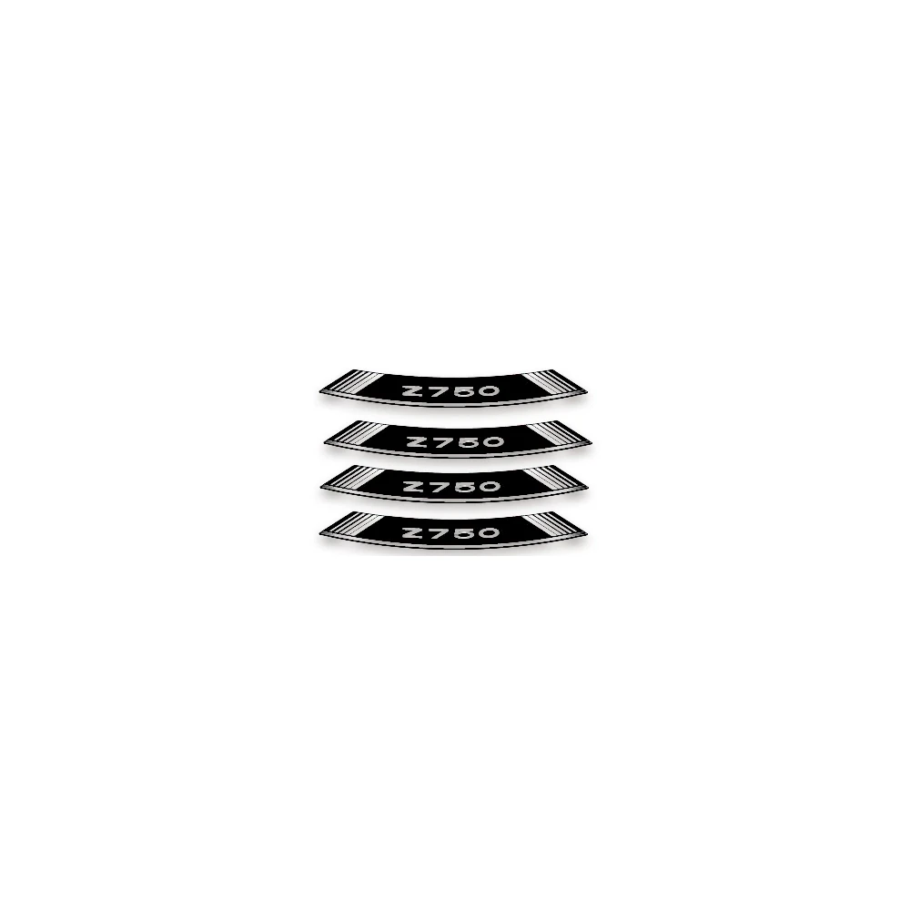 Autocollant pour jante Z750 blanc-noir (8 pcs)