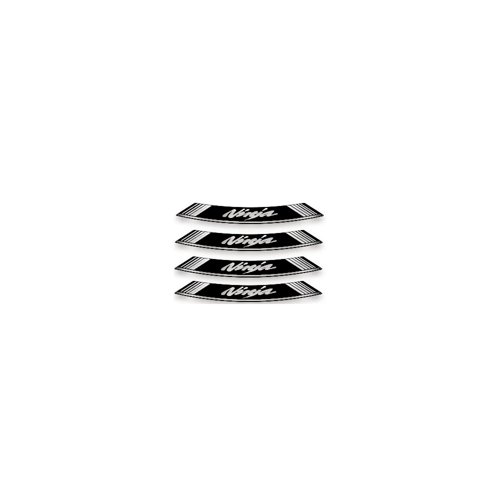 Autocollant pour jante Ninja blanc-noir (8 pcs)