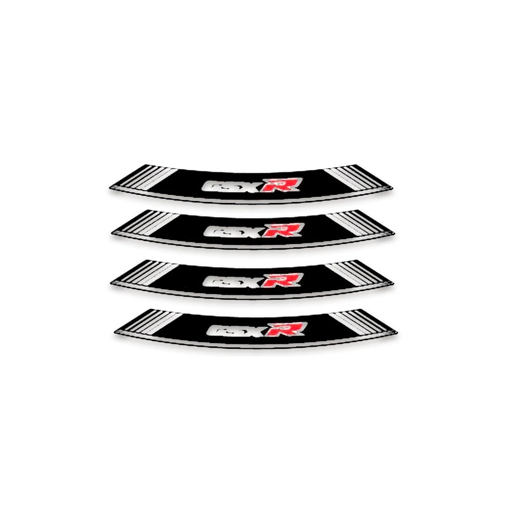 Autocollant pour jante GSX-R blanc-rouge-noir (8 pcs)