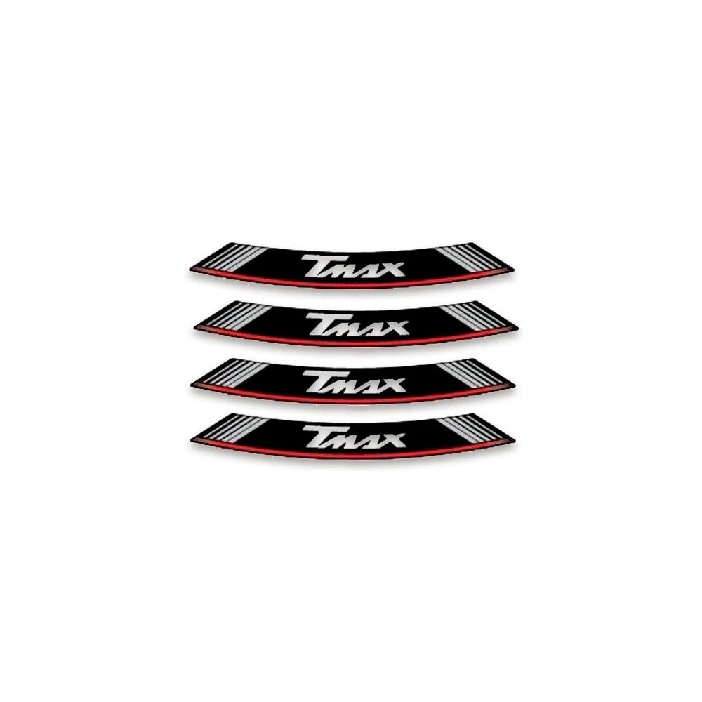 Autocollant pour jante T-MAX blanc-rouge-noir (8 pcs)