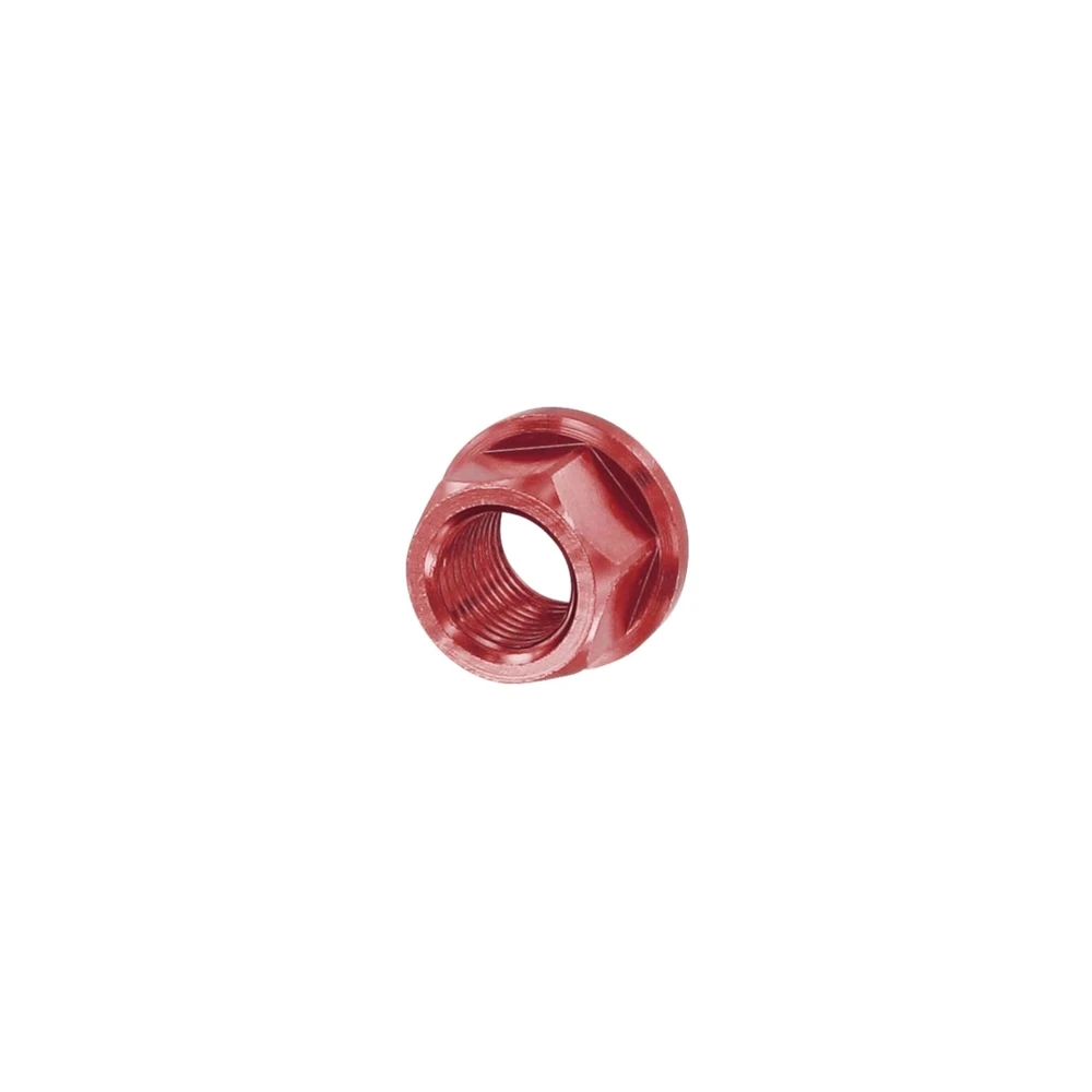 Écrou axe de roue M14x1.5mm alu rouge (1 pcs)