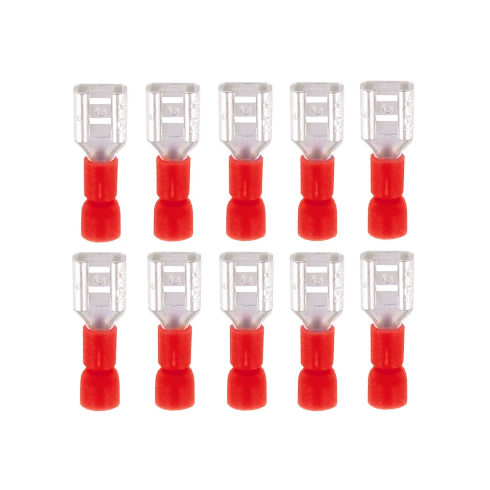Prise cosse plate 6,3 mm rouge (10 pcs)
