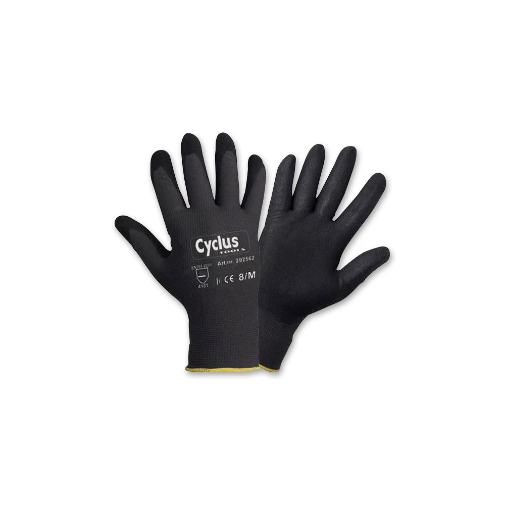 Gants de montage antigliss en nylon noir, XL (paire)
