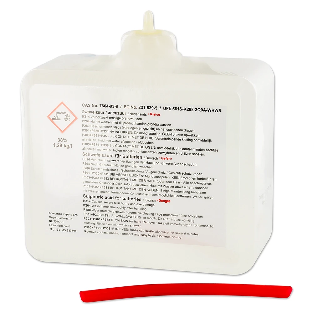 Bidon acide batterie 750ml 38% (électrolyte)