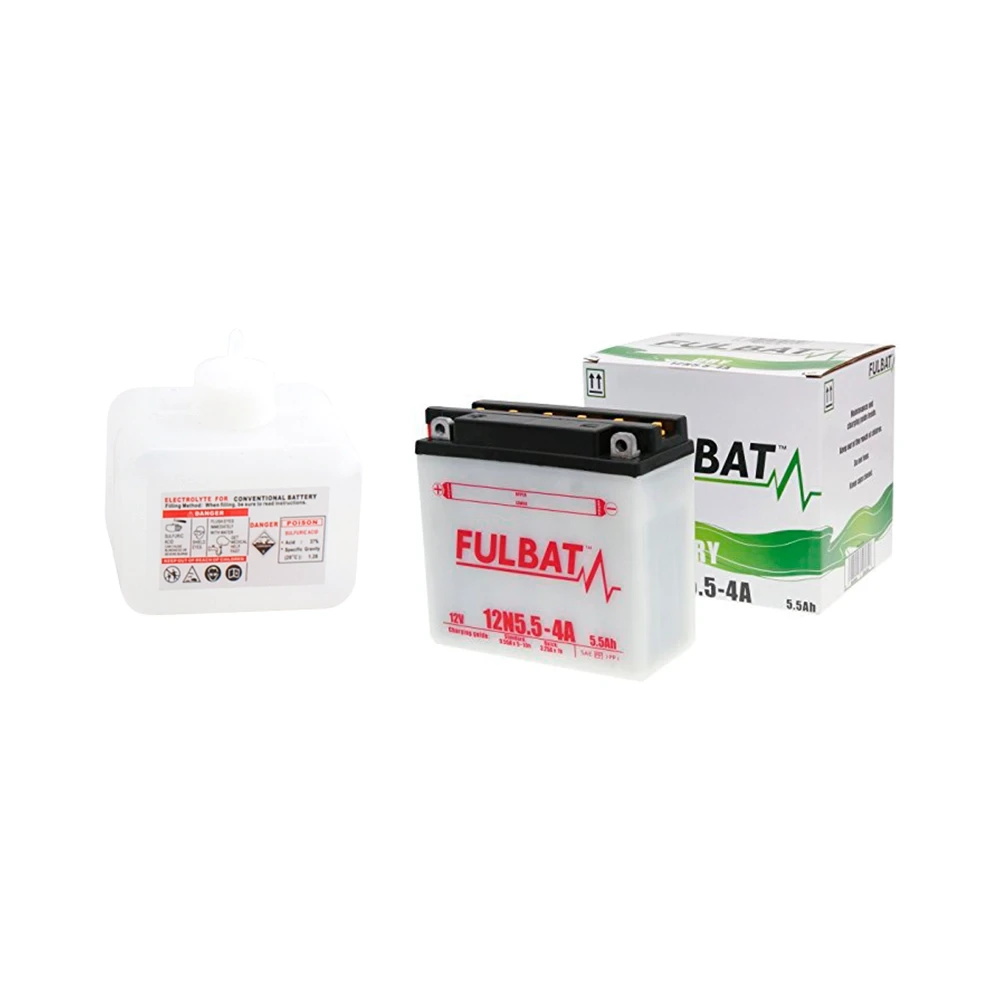 Batterie 12N5.5-4A FULBAT ouverte avec pack acide