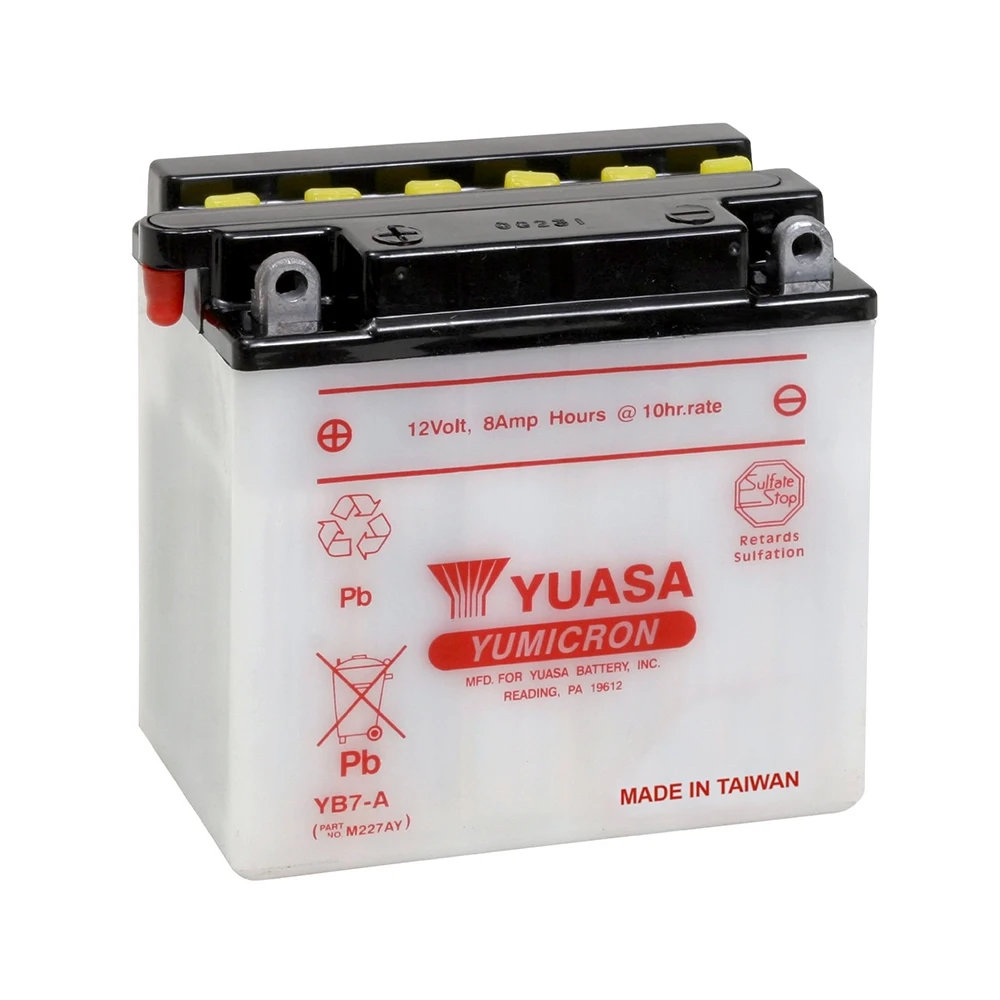Batterie YB7-A Yuasa ouverte sans acide