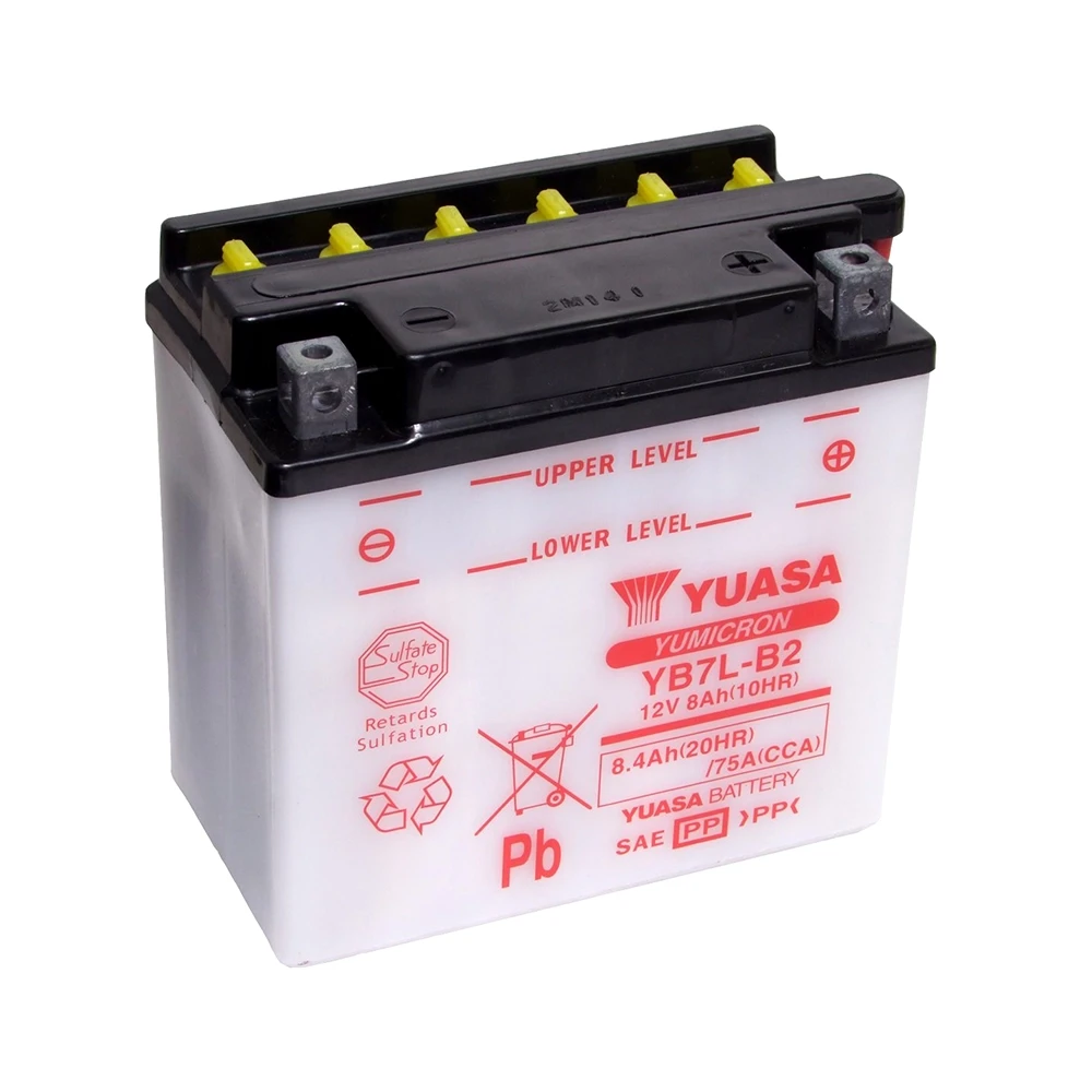 Batterie YB7L-B2 Yuasa ouverte sans acide