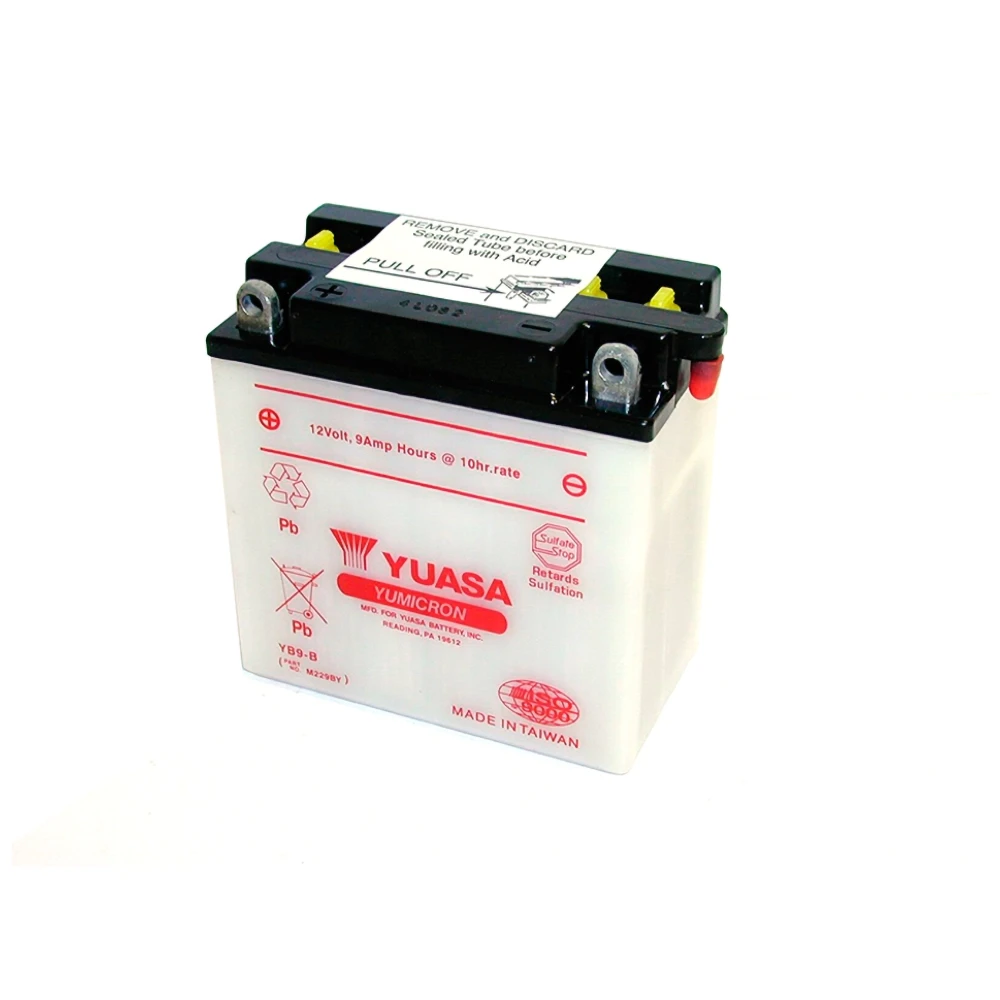 Batterie YB9-B Yuasa ouverte sans acide