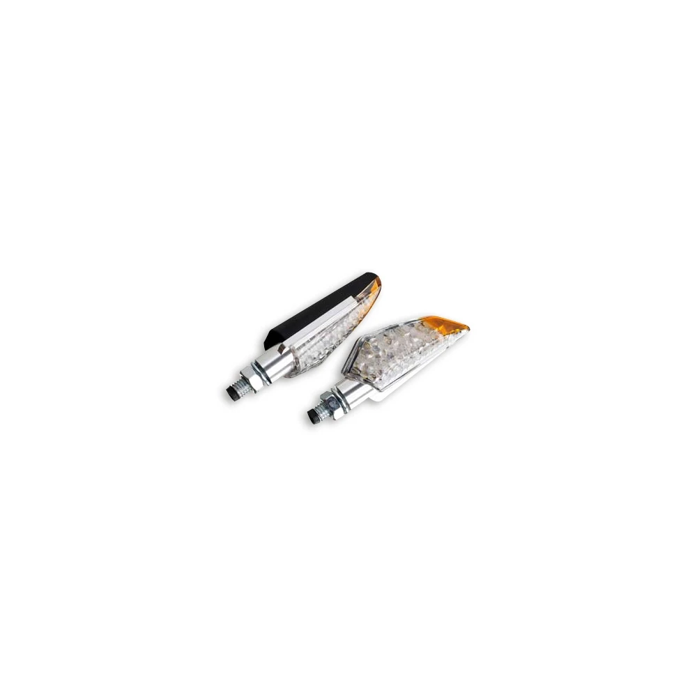 Clignotants Pico à led's, chromé/noir/transparent CE