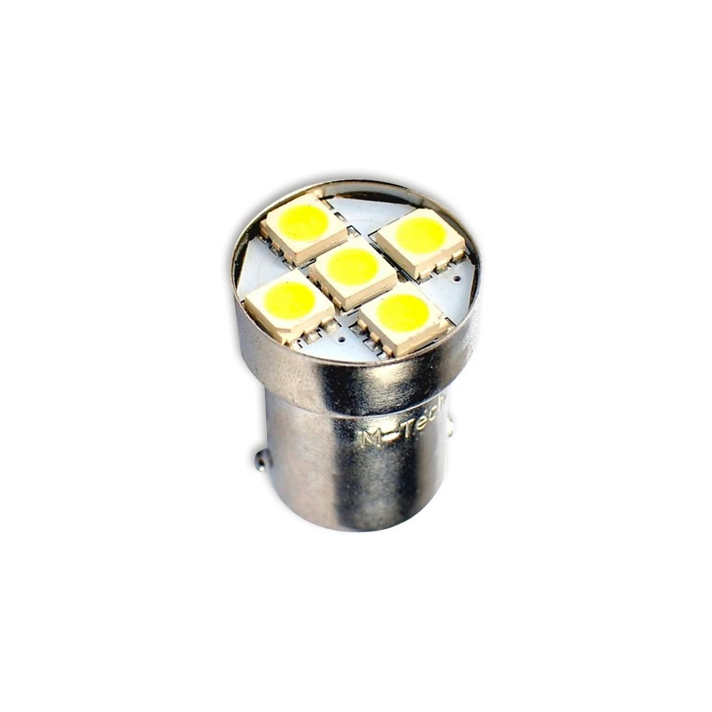 Ampoule blanche LED (5 Leds) 12V 0.775W BA15s / 2 pcs. 