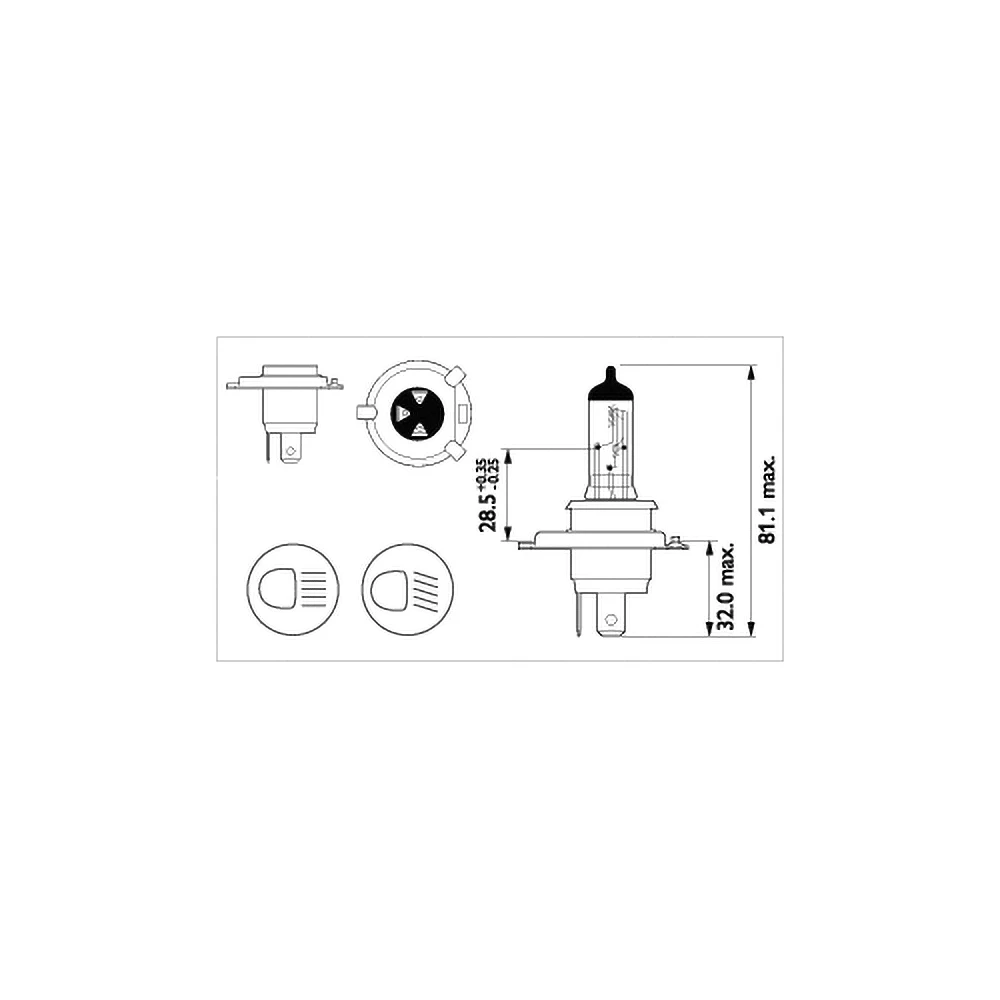 Ampoule H4 12V 60/55W Philips Vision