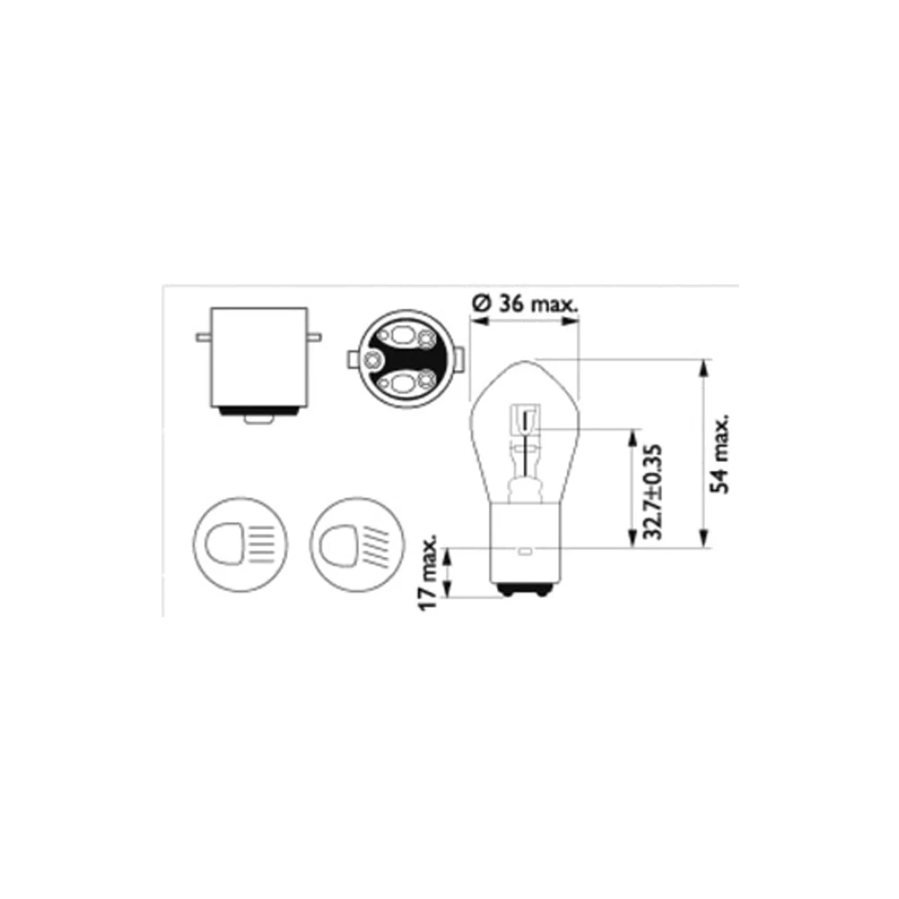 Ampoule BA20d 12V 35/35W Philips 