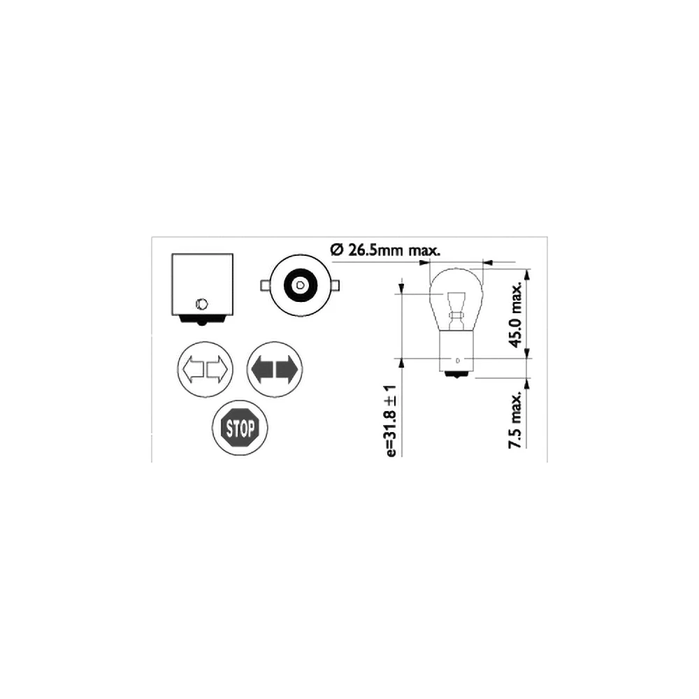 Ampoule BA15s 12V 21W Philips 