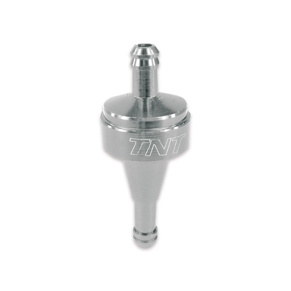 Filtre à essence alu CNC (Ø 6mm) chromée 