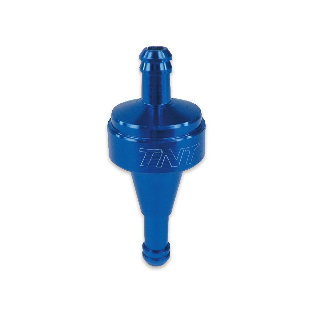 Filtre à essence alu CNC (Ø 6mm) bleu anodisé 