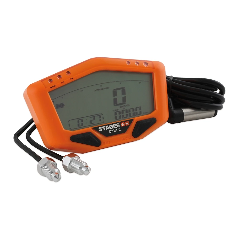 Compteur digital Stage6 orange line