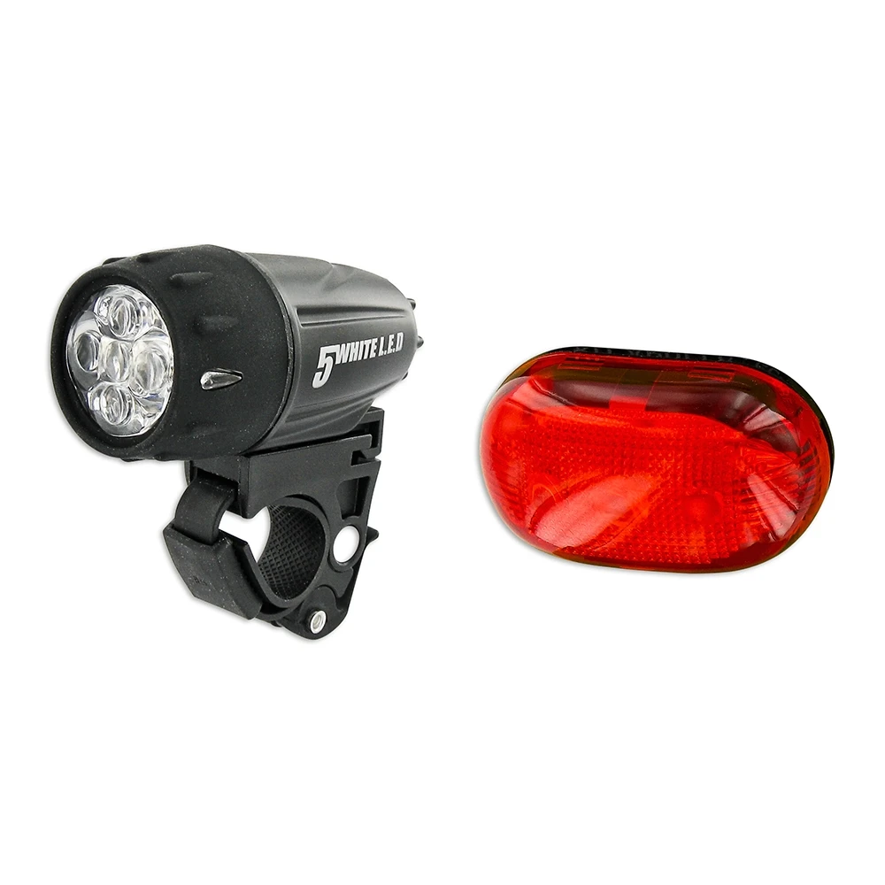 Kit lampe avec 5 LED universel pour guidon Ø 22-28mm, batteries inclus 5x AAA