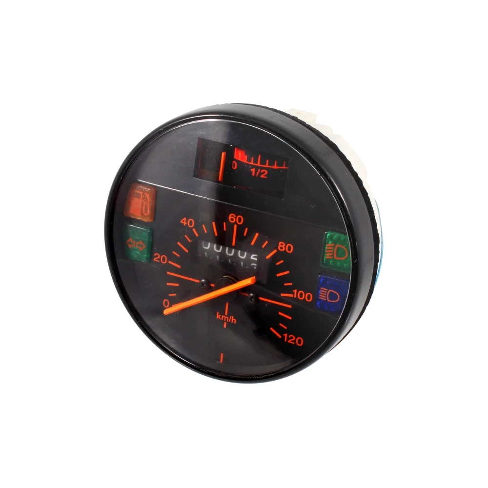 Compteur Piaggio Vespa PK50/80 S Lusso, PK 100, PK/PX 125/150, 0-120Km/h orange