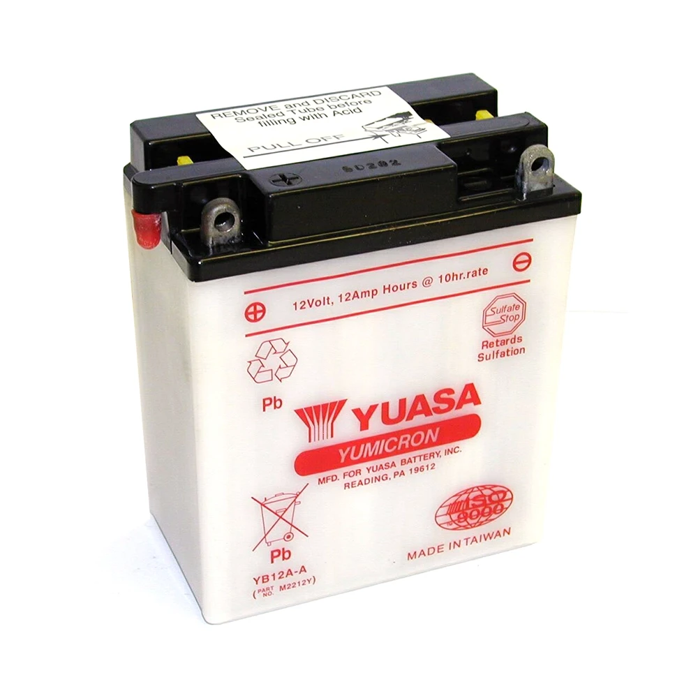 Batterie YB12A-A Yuasa ouverte sans acide