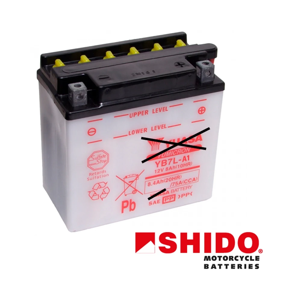 Batterie YB7L-A1 Shido ouverte sans acide NML