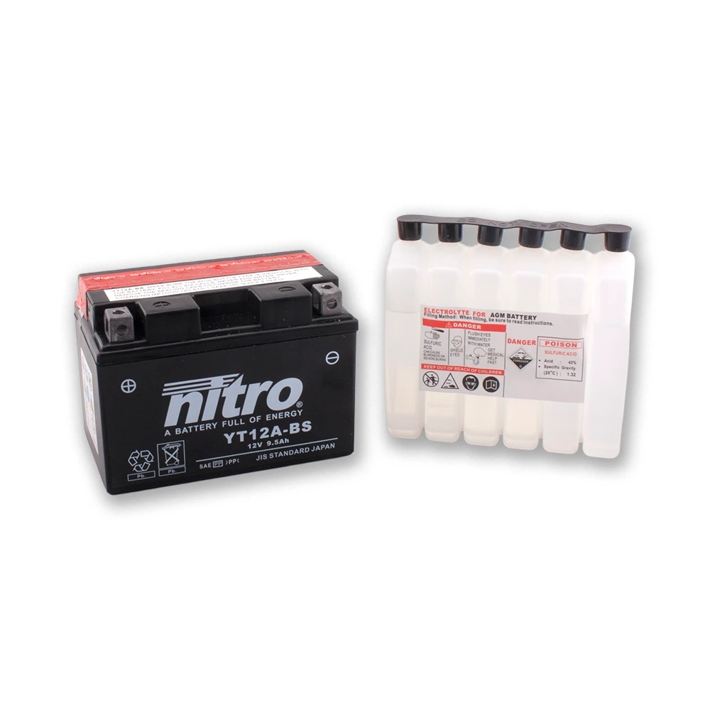Batterie YT12A-BS Nitro avec pack acide (NT12A-BS)