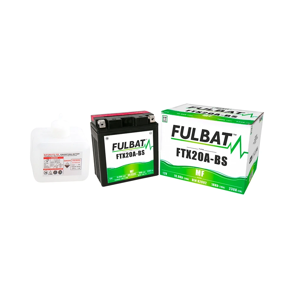 Batterie YTX20CH-BS FULBAT avec pack acide (FTX20A-BS/YTX20A-BS)