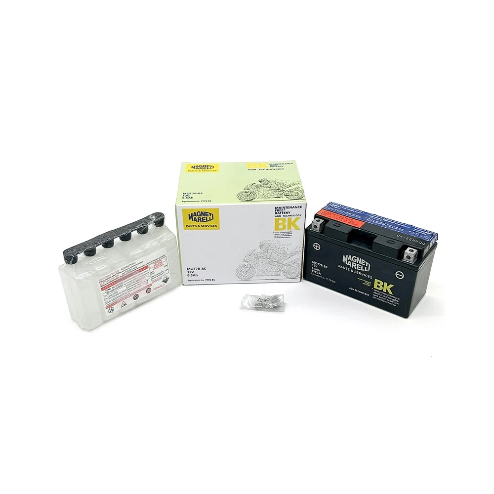Batterie YT7B-BS MAGNETI MARELLI avec pack acide MOT7B-BS