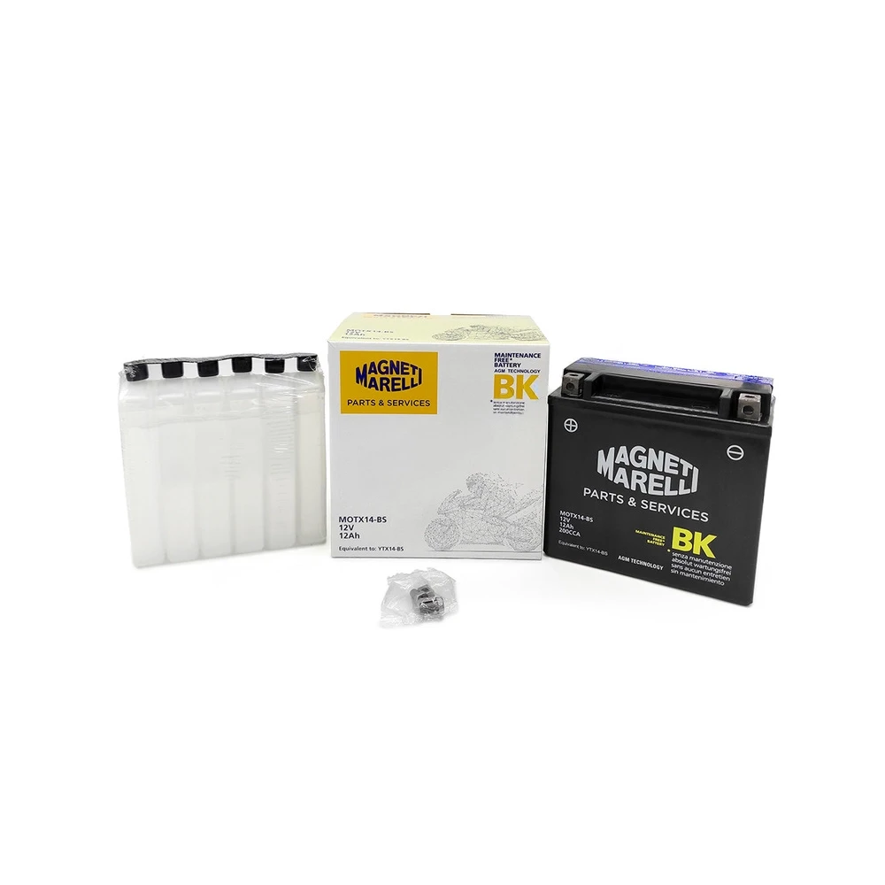 Batterie YTX14-BS MAGNETI MARELLI avec pack acide MOTX14-BS