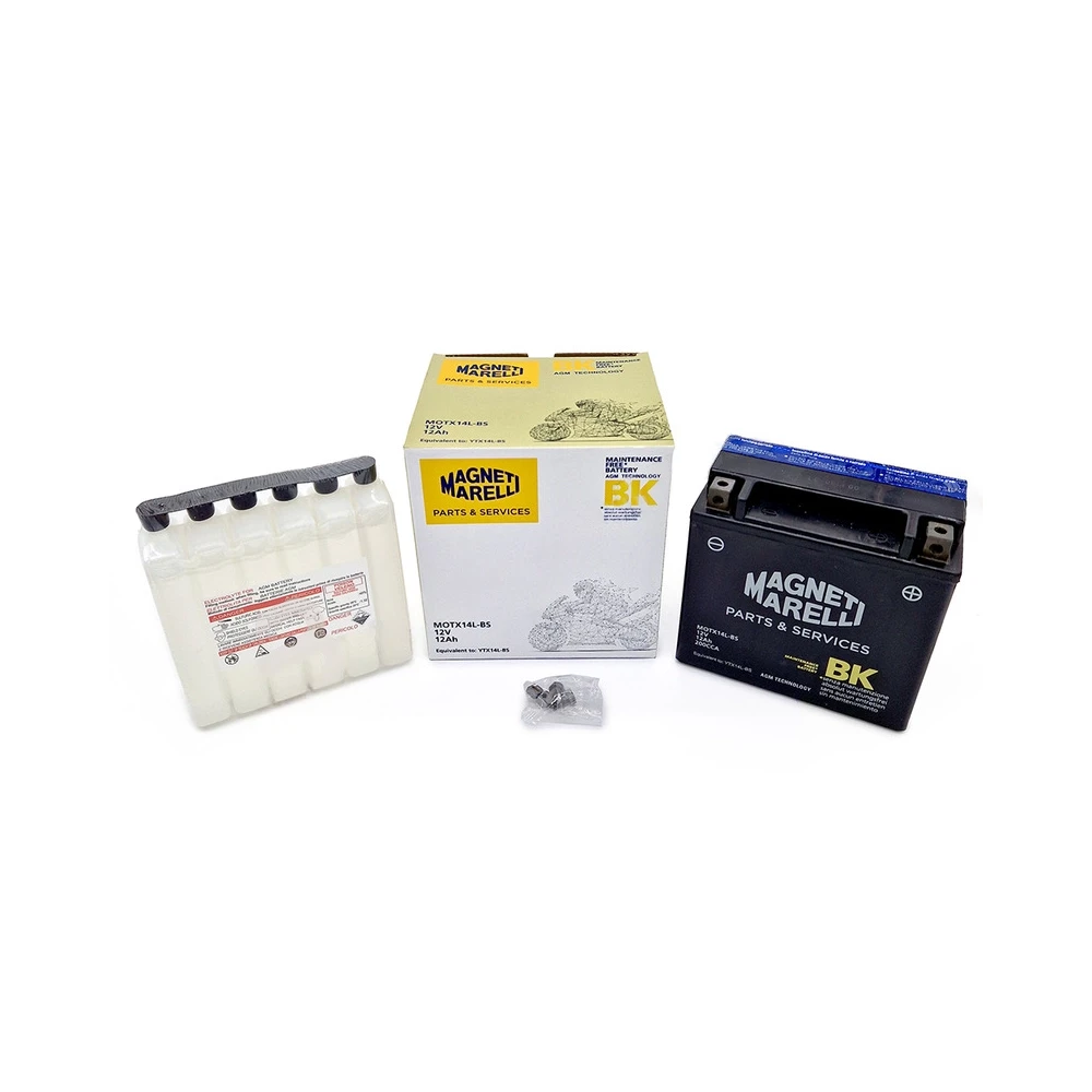 Batterie YTX14L-BS MAGNETI MARELLI avec pack acide MOTX14L-BS