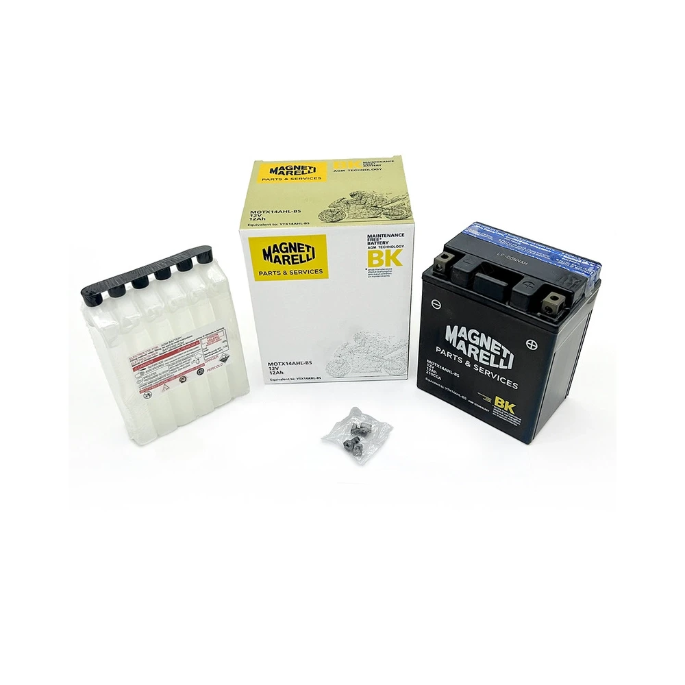Batterie YTX14AHL-BS MAGNETI MARELLI avec pack acide MOTX14AHL-BS