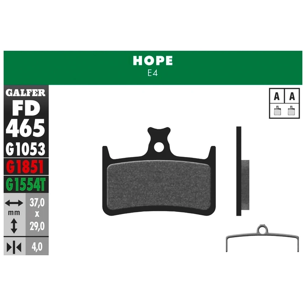 Plaquettes de frein vélo Galfer Bike pro (HOPE)