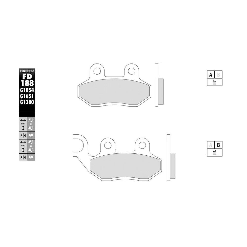 Plaquettes de frein Galfer pour scooter (paire)