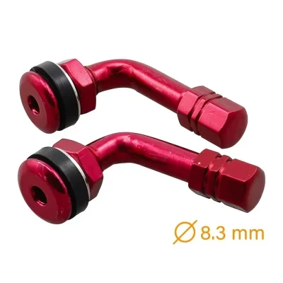 Valve 90° 8.3mm rouge anodisé (2 pcs)