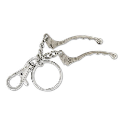 Porte clés leviers acier chromé