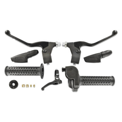 Set de poignées Domino noir gaz courts