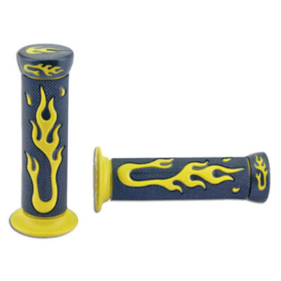 Prs poignées Gel flammes jaunes (22-24mm)