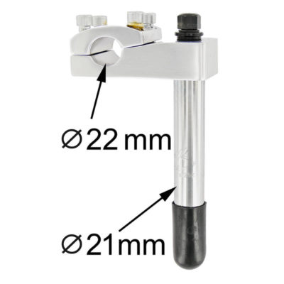 Potence de guidon 21mm avec 4 visses chromé