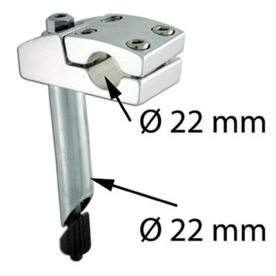 Potence de guidon 22mm avec 4 visses chromé