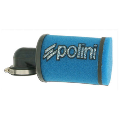 Filtre à air Polini Air Box (raccord 39mm) 90° bleu
