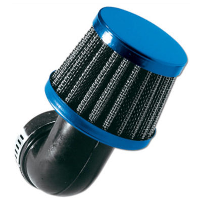 Filtre à air TNT 90° bleu raccord 28/35mm flasque