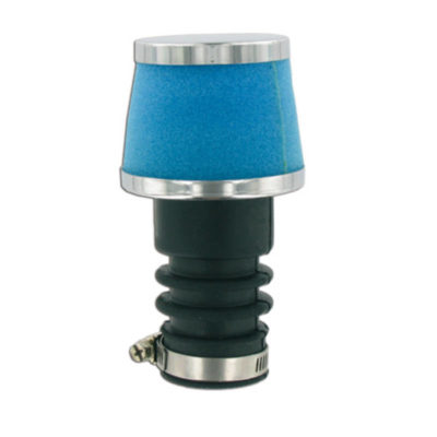 Filtre à air Power Puch/Sachs pour carburateur Bing 12/15mm (raccord 20mm) bleu