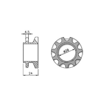 Pignon Peugeot 103 SP 11 dents pour kit poulie 018940