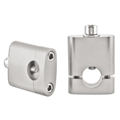 Fixation de guidon surélevés Ø 22mm argenté (paire)