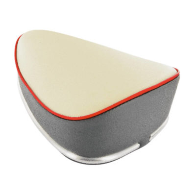 Selle Puch/universelle sans ressorts avec liste décorative gris-crème-rouge