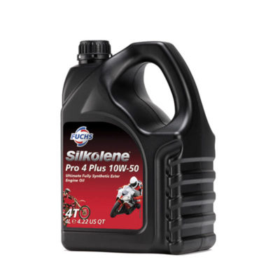 Huile moteur 4T 10W-50 Silkolene Pro 4 Plus total synthétique 4 L
