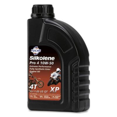 Huile moteur 4T 10W-50 Silkolene Pro 4 XP total synthétique 1 L